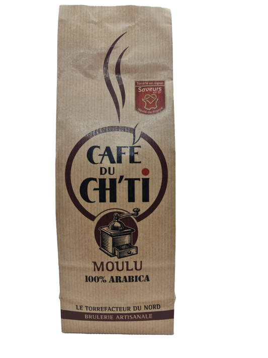 32 x 125 g Café du Ch'ti moulu.
