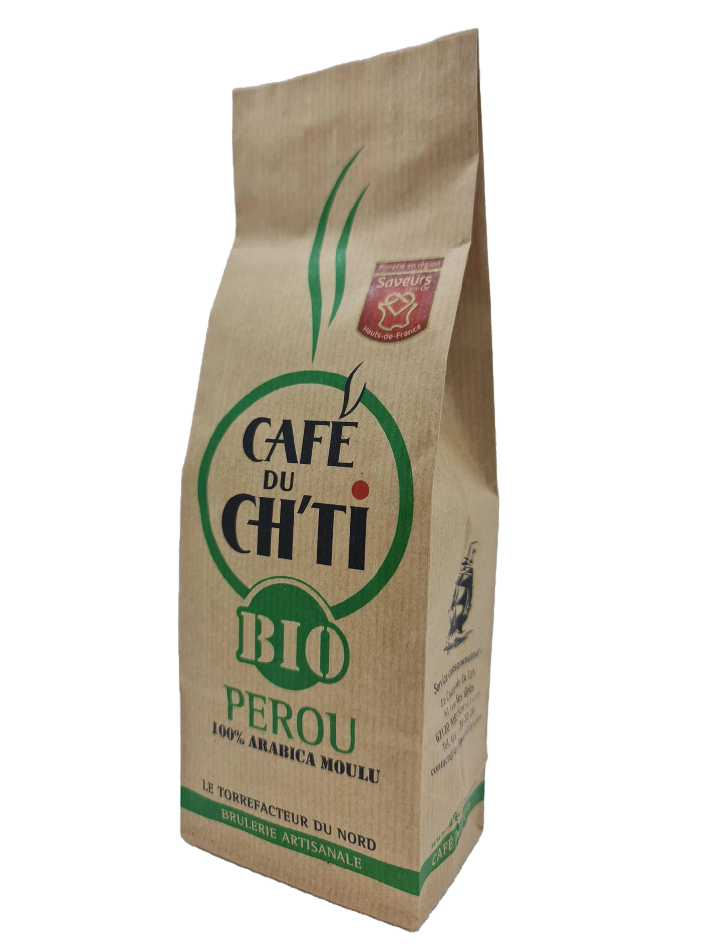 18 x 250 g Café du Ch'ti Biologique PEROU moulu