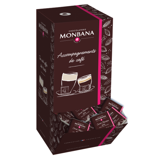 La boîte distributrice de 200 carrés de chocolat noir