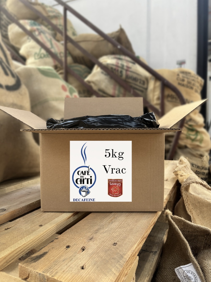 Café du Ch’ti Décaféiné en grains – Sac 5 kg | Achat en gros