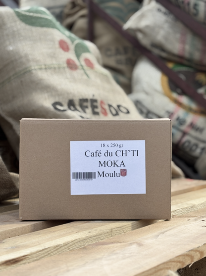 Café du Ch’ti Moka moulu – Lot 18 × 250 g | Achat en gros