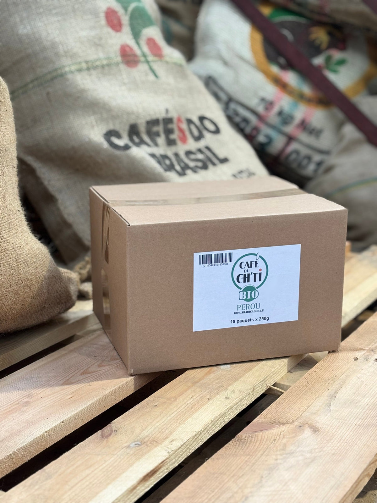 Café du Ch’ti BIO Pérou moulu – Lot 18 × 250 g | Achat en gros