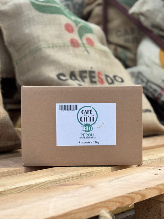 Café du Ch’ti BIO Pérou moulu – Lot 18 × 250 g | Achat en gros