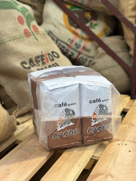 Café Lysor Marron en grains – Lot 6 × 1 kg | Achat en gros