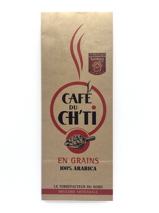 Café Du Ch'ti – Carton 6 × 1 kg (6 kg) – 100 % Arabica, en grains ou moulu