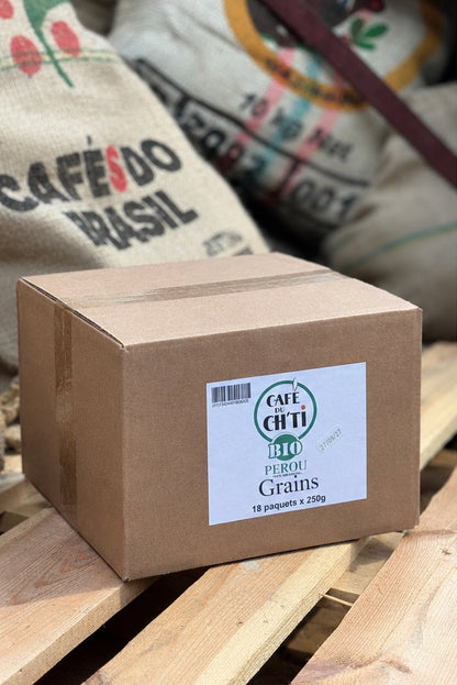Café du Ch’ti BIO Pérou en grains – Lot 15 × 250 g | Achat en gros