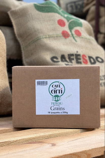 Café du Ch’ti BIO Pérou en grains – Lot 15 × 250 g | Achat en gros