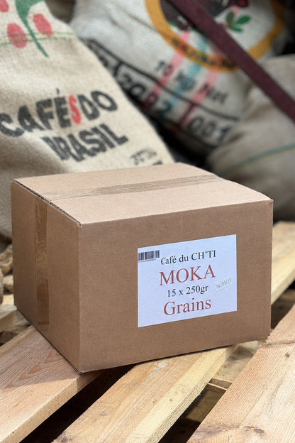 Café du Ch’ti Moka en grains – Lot 15 × 250 g | Achat en gros