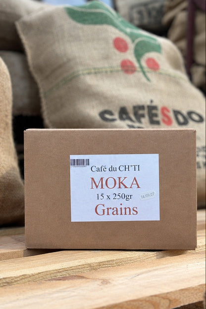Café du Ch’ti Moka en grains – Lot 15 × 250 g | Achat en gros