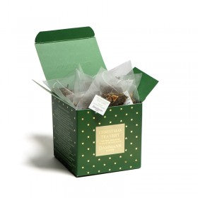 Boîte de thé vert de Noël en sachets. Boîte de 25 sachets