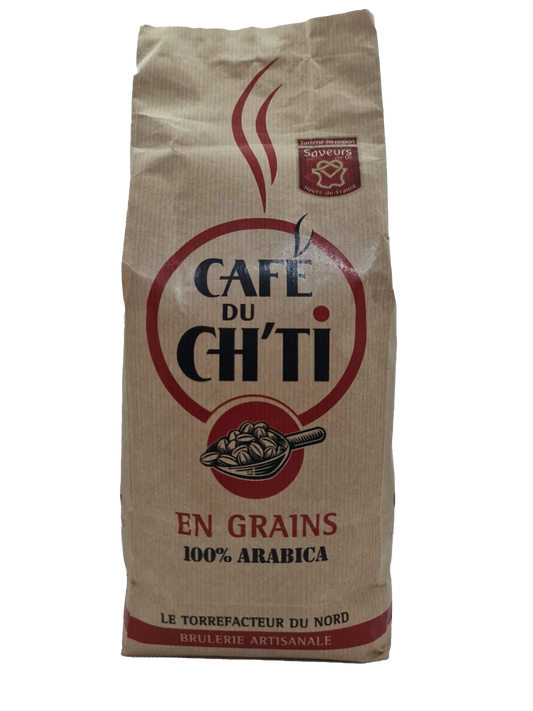 6 x 1 kilo de Café du Ch'ti 50% Arabica 50 % Robusta en grains.