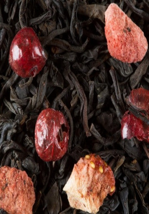 Thé noir: 4 fruits rouges. Sachet vrac de 100g