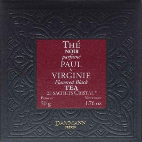 Boîte de thé noir Paul et Virginie. Boîte de 25 sachets